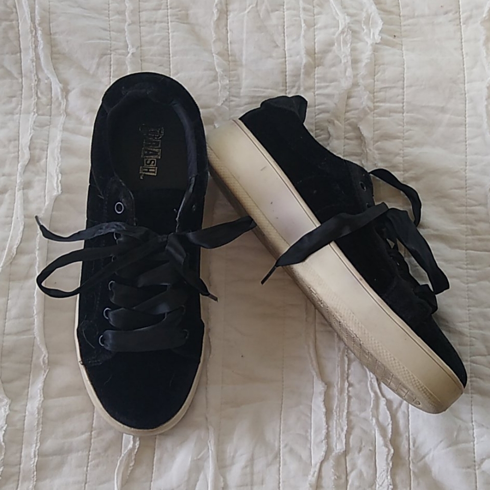 Black Velvet Platform Shoes